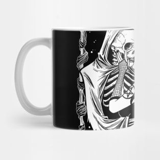 Death Kiss Witch and Death Grim Reaper Skeleton Mug